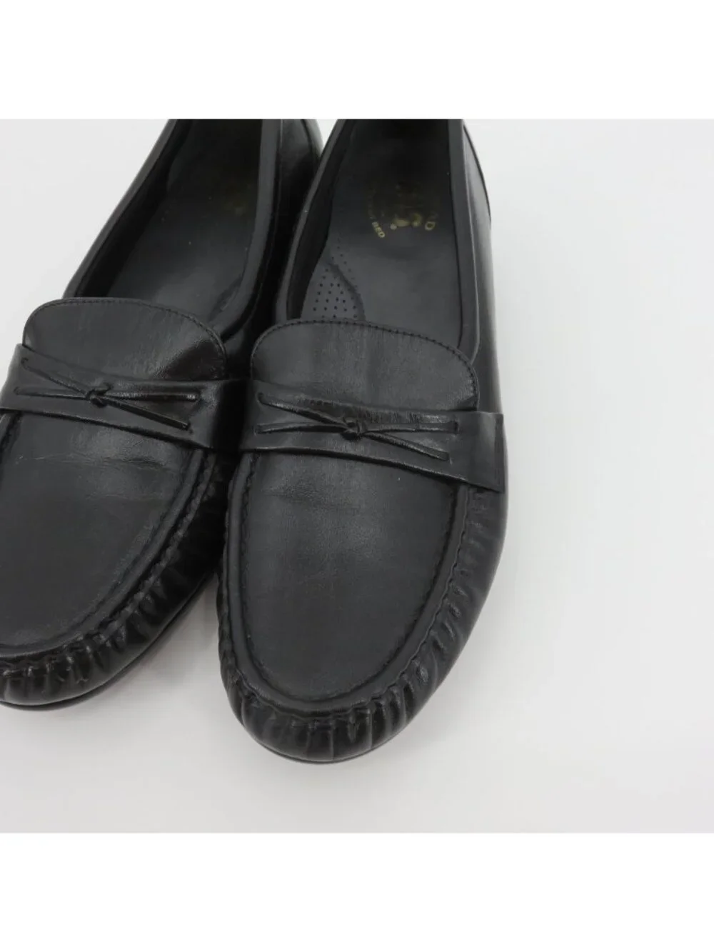 SAS Tripad Women 9.5 M L9146723 Black Leather Wedge Heel Loafer Shoes Slip On